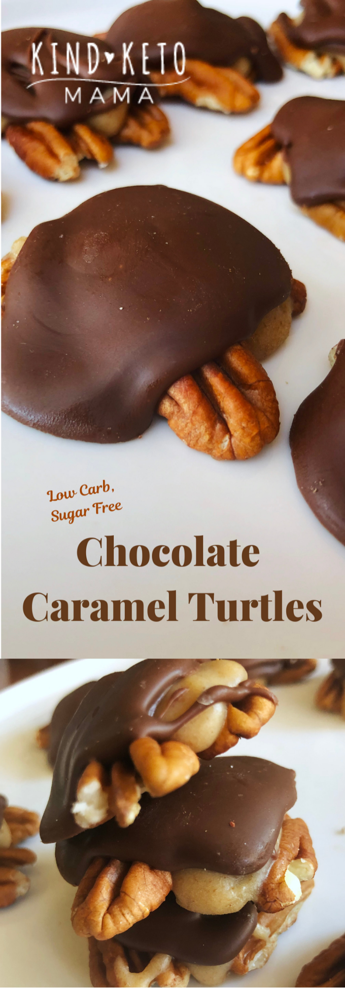 Keto Low Carb Sugar Free Chocolate Pecan Turtle Candies